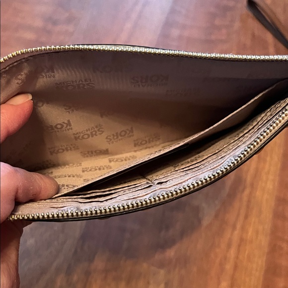 Like new Michael Kors Blush Wristlet Clutch with Stud Accents - Picture 13 of 16